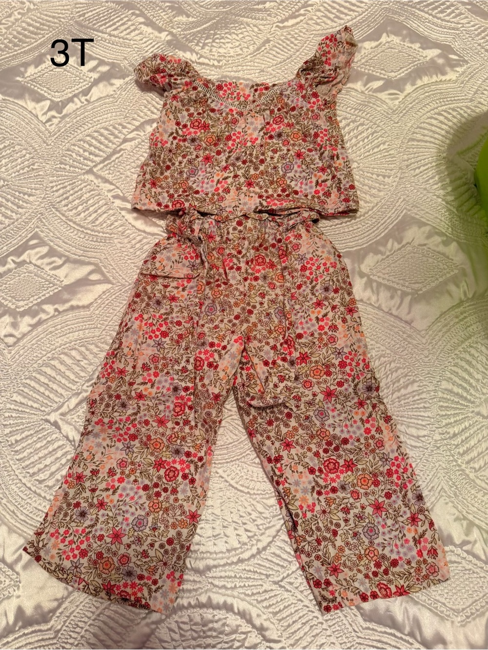 Girls Floral Jumpsuit - Pink Multicolor